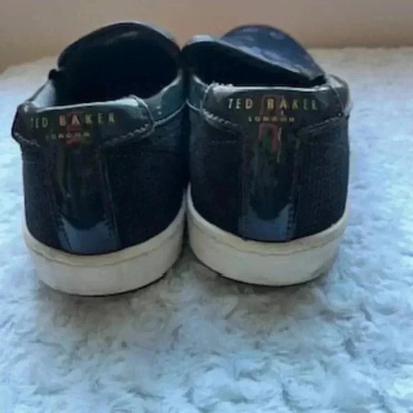 Ted Baker London Shoes Floral Print Navy Blue Slip On‎ Loafers Men’s Size 12 - Picture 3 of 12